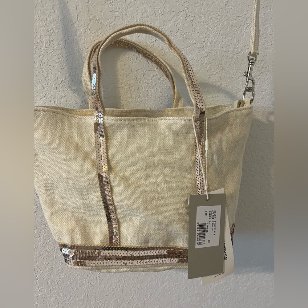 Le Cabas XS crème canvas purse by Vanessa Bruno